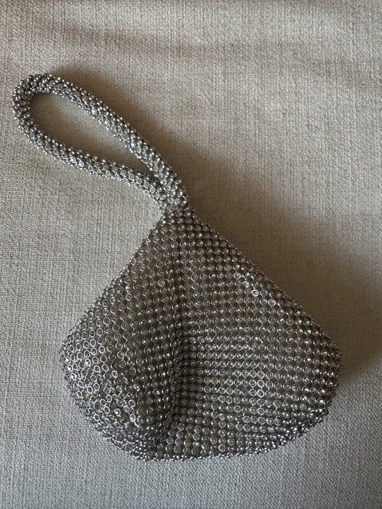 Handbags - Silver Crystal Mesh Evening Bag